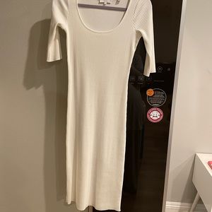 Vince Ribbed Maxi Dress in Ivory